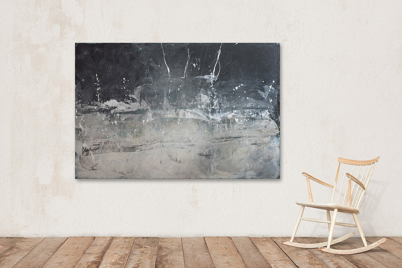 Abstraktes s/w Bild für Loft – Verflogene Träume 200x135cm – Loft Einzelstück Verfügbar