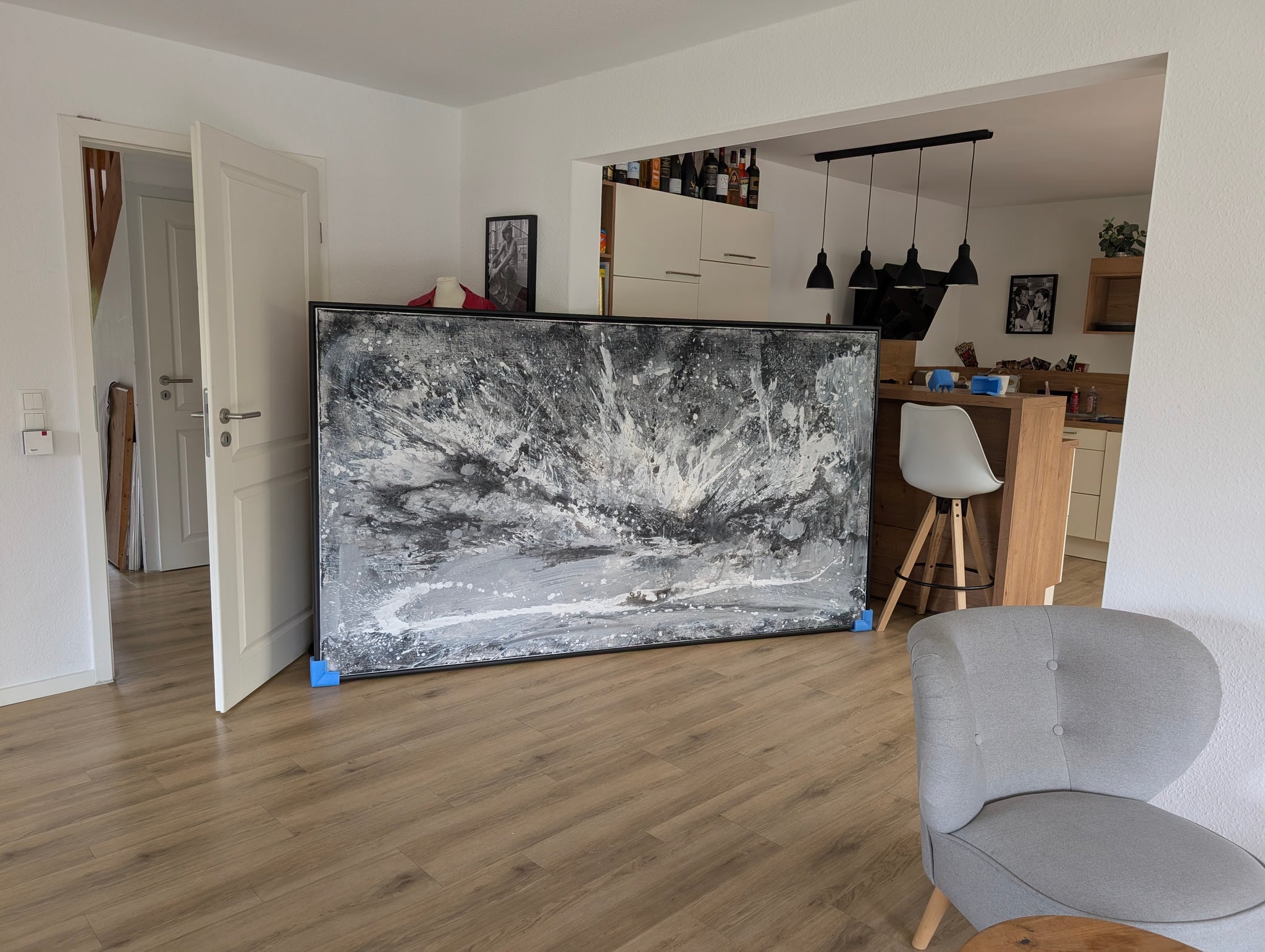 Klangvolumen - gerollt 230 x 125 cm ( – Moderne Kunst für offene Wohnbereiche