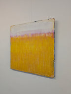 Abstraktes Gemälde Gelb Bild Sommwiese 70 X 70 cm Einzelstück – Großes Gemälde in modernem Wohnzimmer