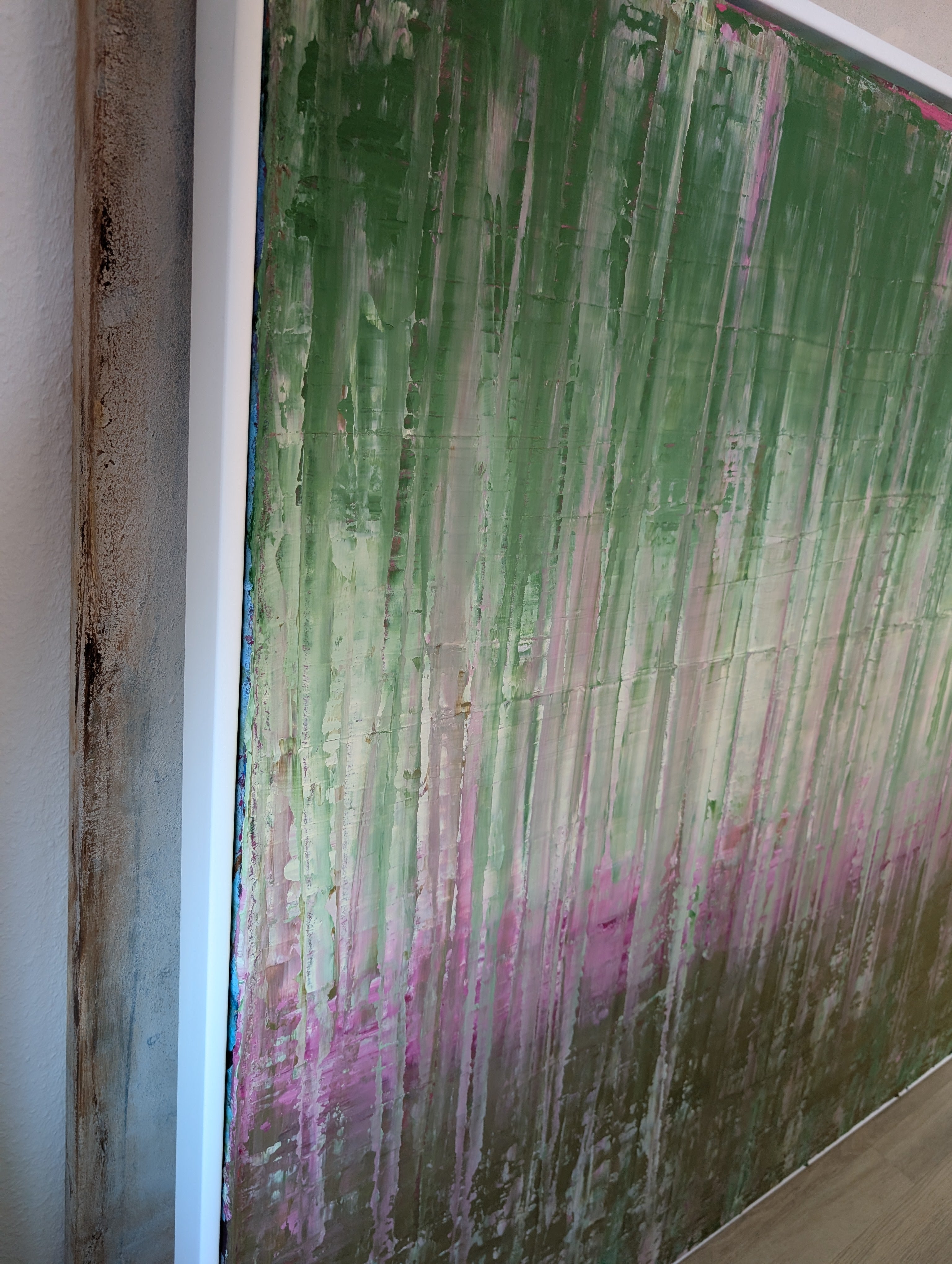 Waldbaden grünes xxl Bild – sofort versandbereites Leinwandbild in nan, großes Kunstwerk für moderne Wohnräume