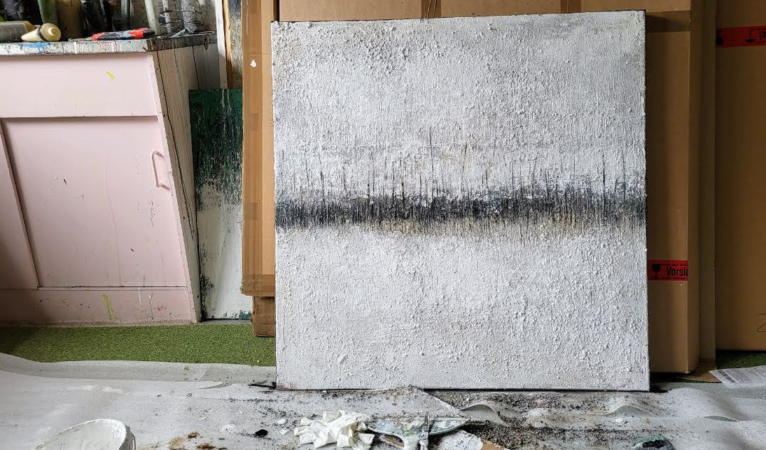 Struktur-Kunstwerk für minimalistische Wohnräume & Praxen – Kunst für hohe Räume und große Wände