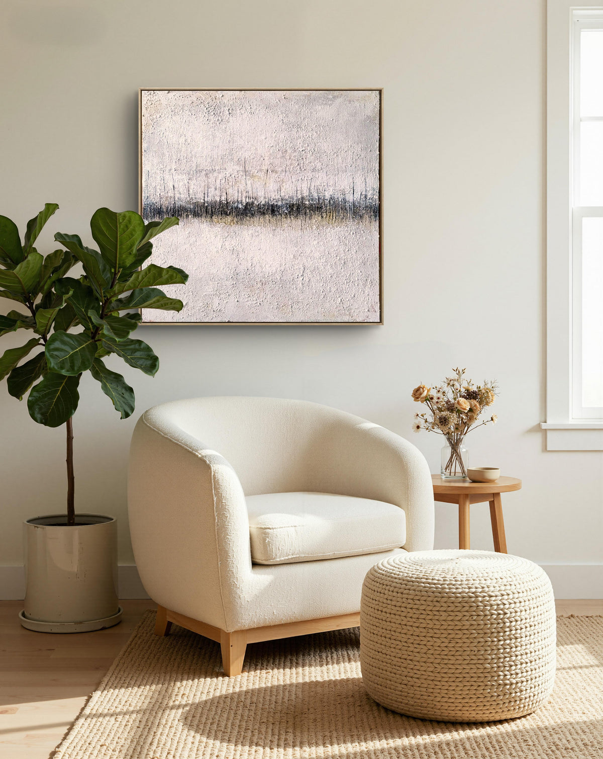 Struktur-Kunstwerk für minimalistische Wohnräume & Praxen – Kunst für hohe Räume und große Wände