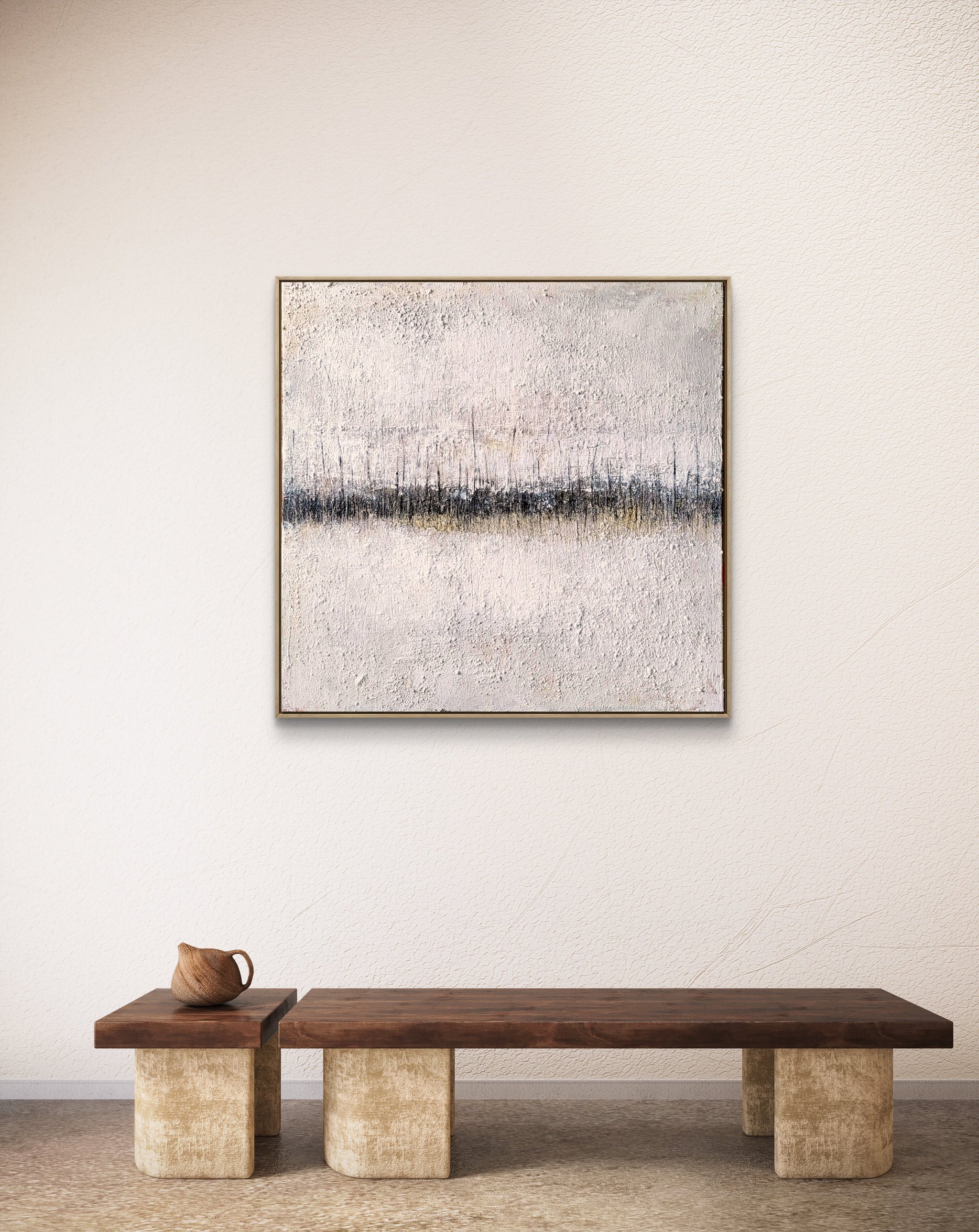 Moderne Wandgestaltung: Haptisches Struktur-Kunstwerk für minimalistische Wohnräume & Praxen