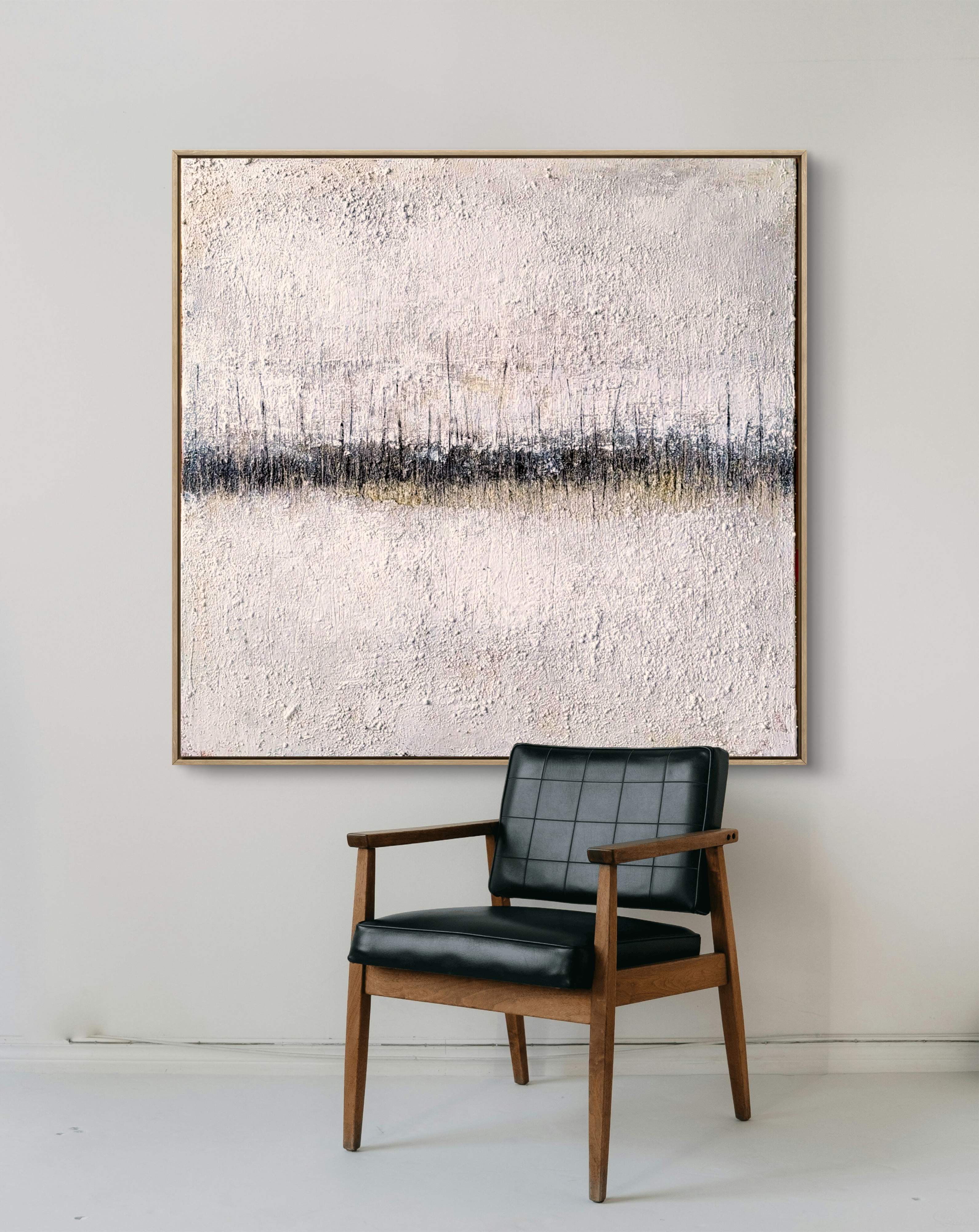 Struktur-Kunstwerk für minimalistische Wohnräume & Praxen – Zeitgenössische Kunst in Wohnraumansicht