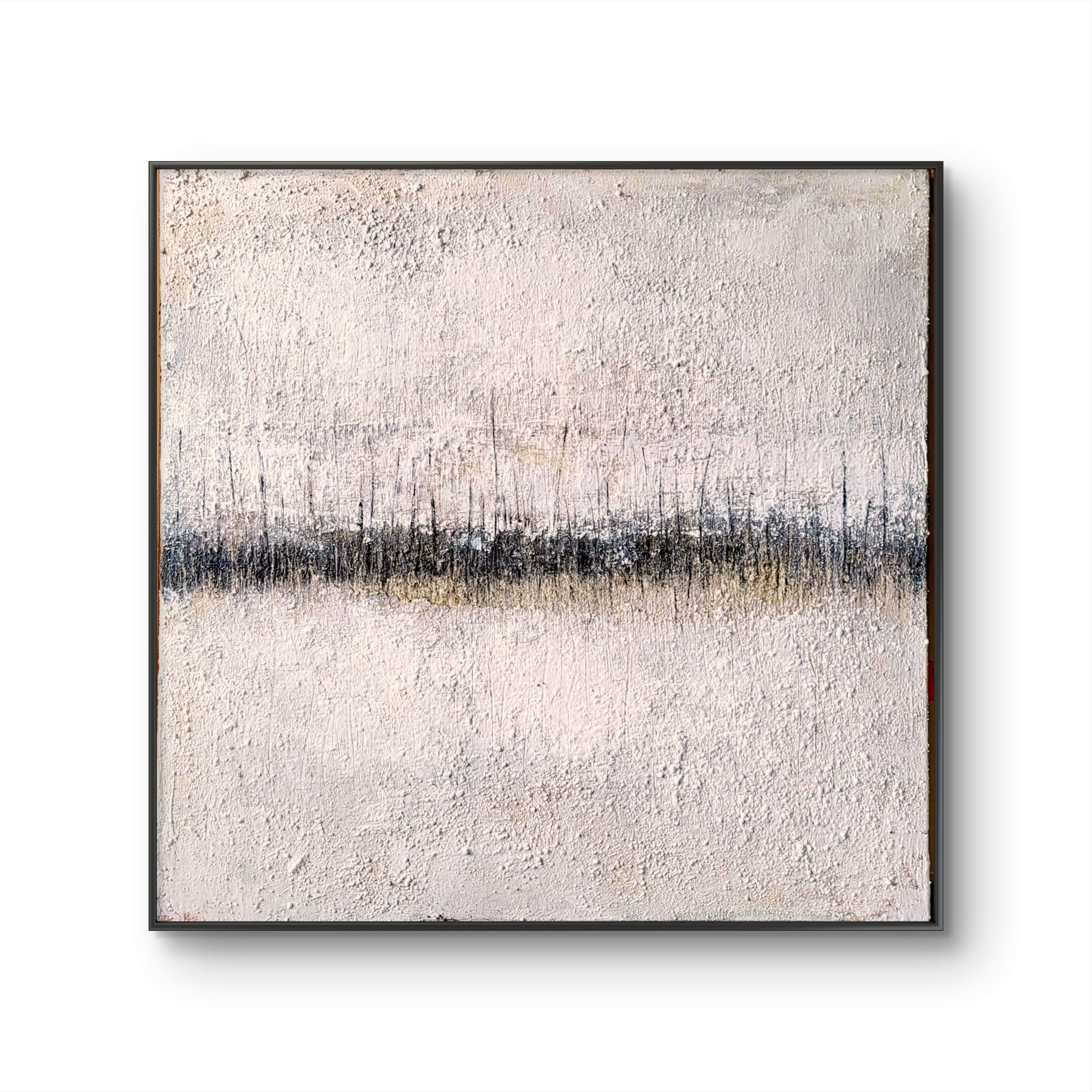 Struktur-Kunstwerk für minimalistische Wohnräume & Praxen – Zeitgenössische Kunst in Wohnraumansicht