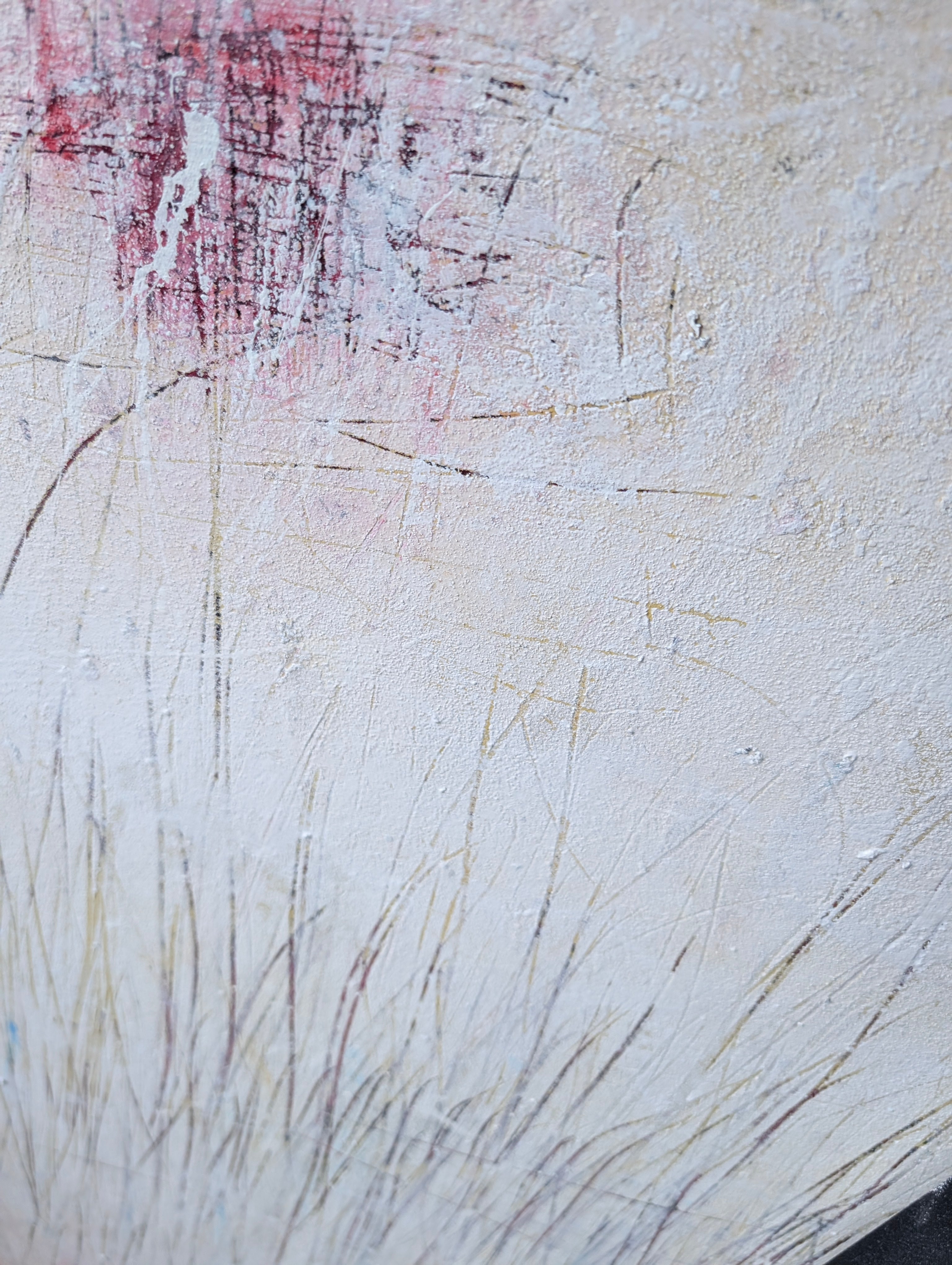 Gedankenregen in Cremeweiß- Studienreihe – Kunst für hohe Räume und große Wände