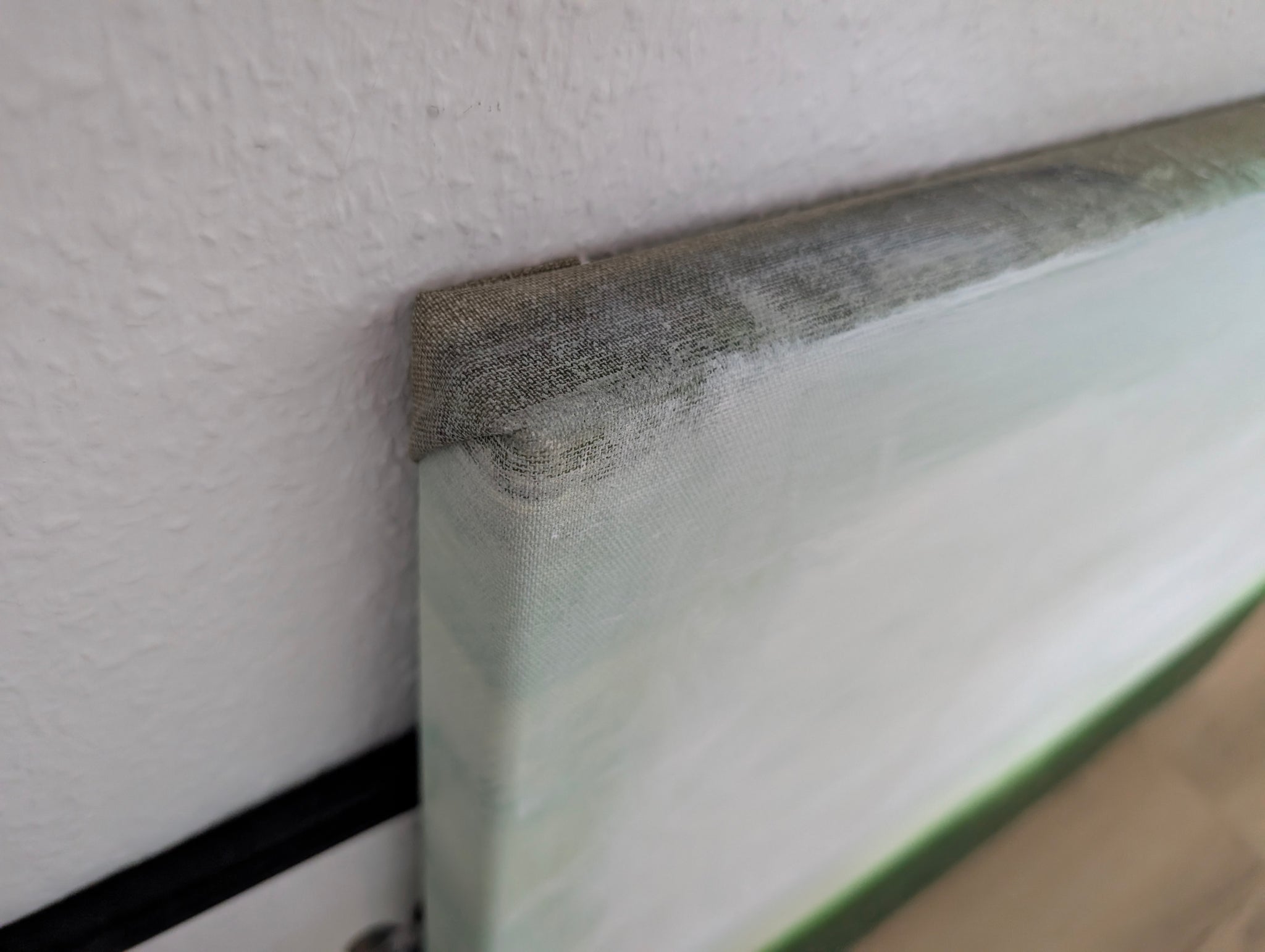 grünes Landschaftsbild 60 x 80 cm - Lichtblick im Unterholz – sofort versandbereites Leinwandbild in nan, großes Kunstwerk für moderne Wohnräume