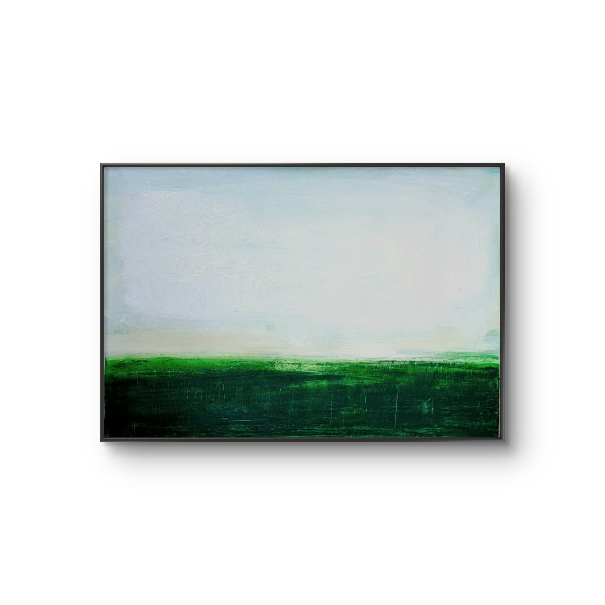 grünes Landschaftsbild 60 x 80 cm - Lichtblick im Unterholz – sofort versandbereites Leinwandbild in nan, großes Kunstwerk für moderne Wohnräume