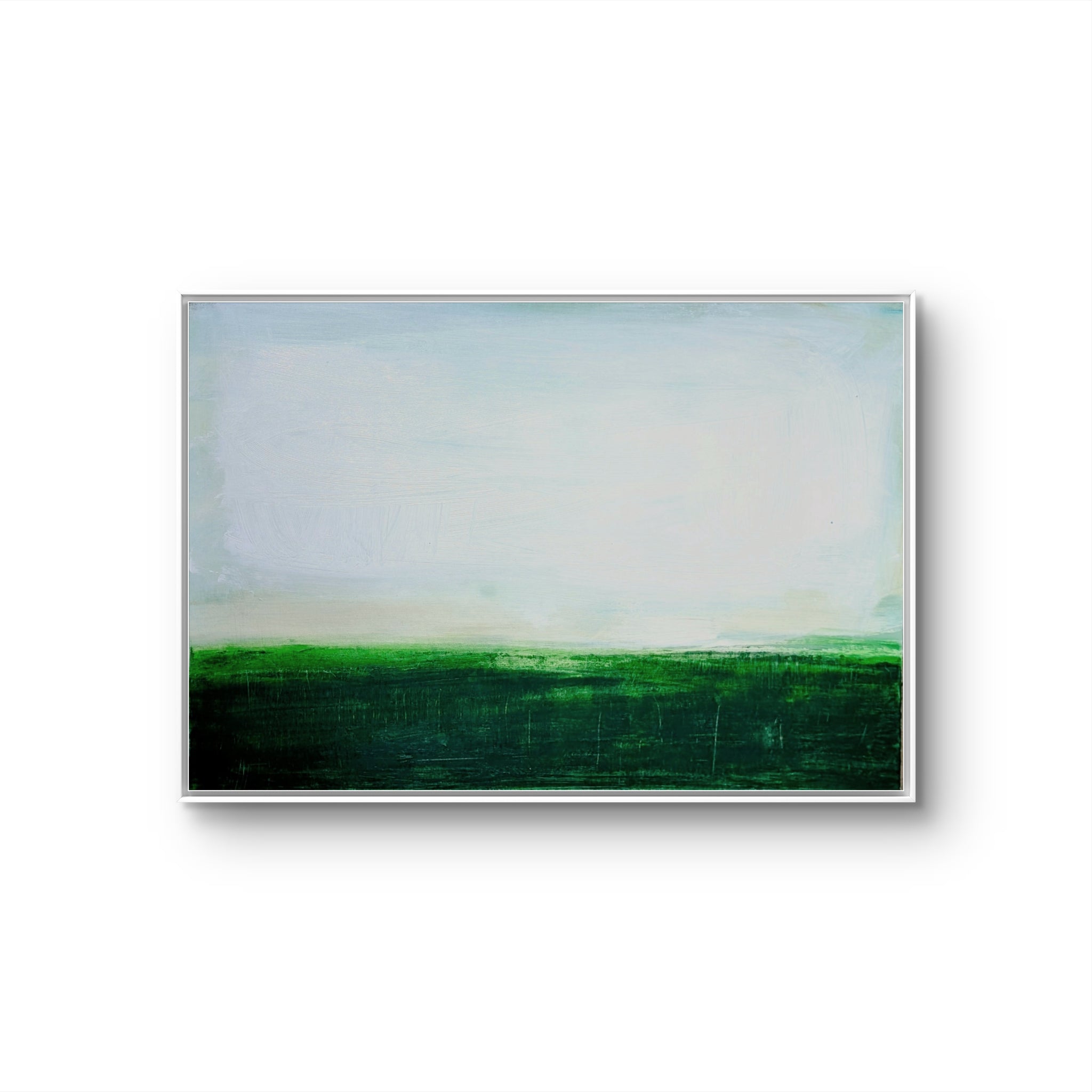 grünes Landschaftsbild 60 x 80 cm - Lichtblick im Unterholz – sofort versandbereites Leinwandbild in nan, großes Kunstwerk für moderne Wohnräume