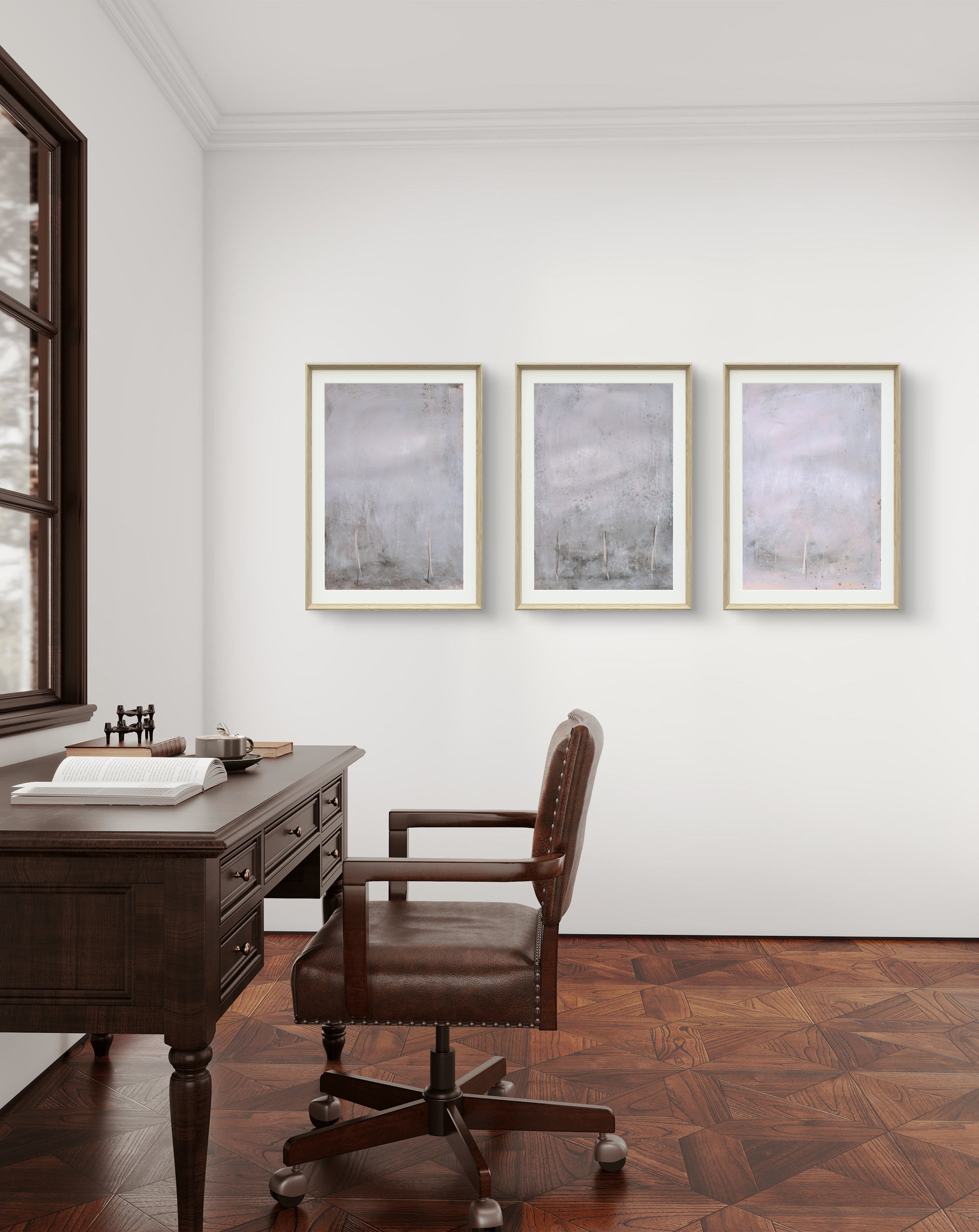 weisse Bilder nebeneinander Büro