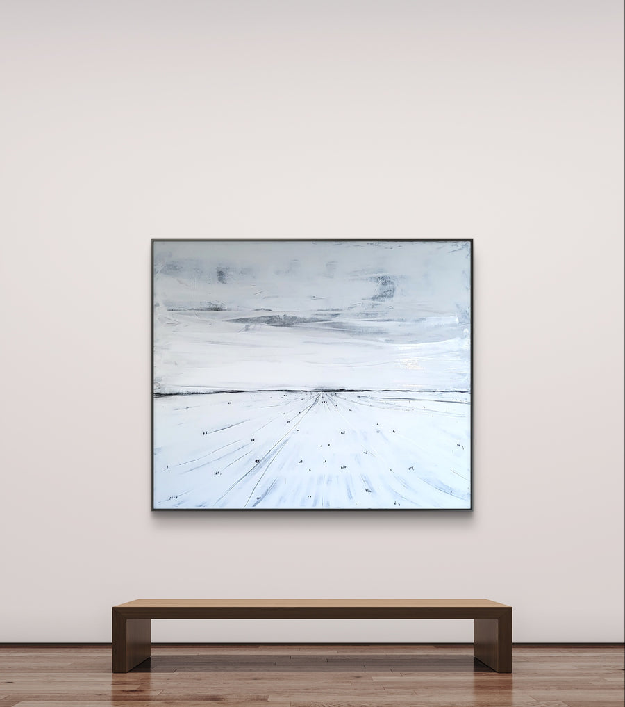 Abstraktes Gemälde – Lebensabschnitte – Abstrakte Wandkunst über Sofa