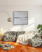 Abstraktes Gemälde – 100 x 100 cm Landgang weiß - Studienreihe – XXL Kunstwerk als Blickfang im Wohnraum