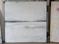 Abstraktes Gemälde – 100 x 100 cm Landgang weiß - Studienreihe – Moderne Kunst für offene Wohnbereiche