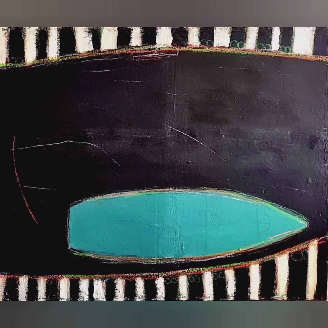 Abstraktes Gemälde – Am Kanal