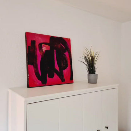 Et rødt maleri til dit værelse, nu tilgængeligt i 60 x 60 cm - Kys
