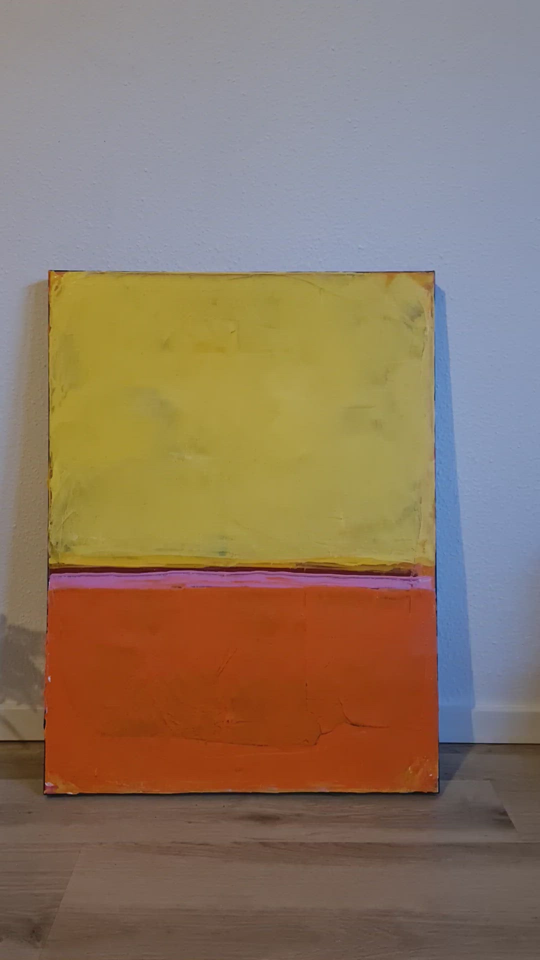 Abstraktes Gemälde Gelb und Orange