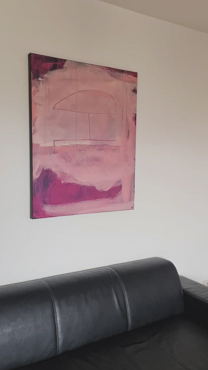 Abstraktes Bild in Pink Auftragskunst - Moderne Kunst für Ihre Wohnräume
