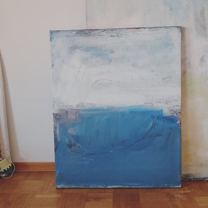 Havvibrationer i blåt: Individuelt bestilt maleri