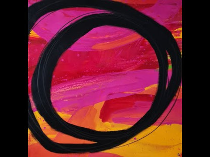 rotes Bild - Farbenprächtiges Kunstwerk: Abstraktes Gemälde