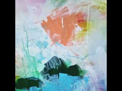 Ein Unikat in Pastell: Ein abstraktes Gemälde in frischen Farben